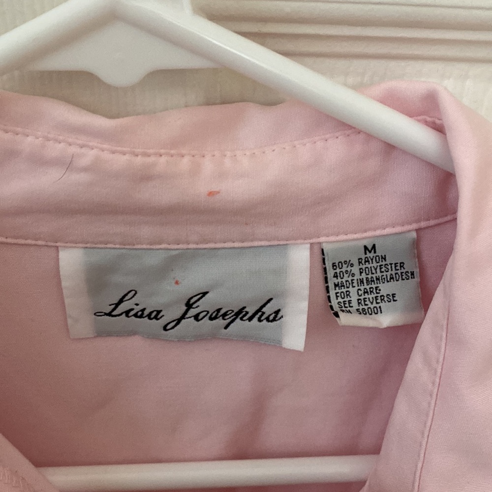 Pink short sleeve button down - Picture 3 of 4
